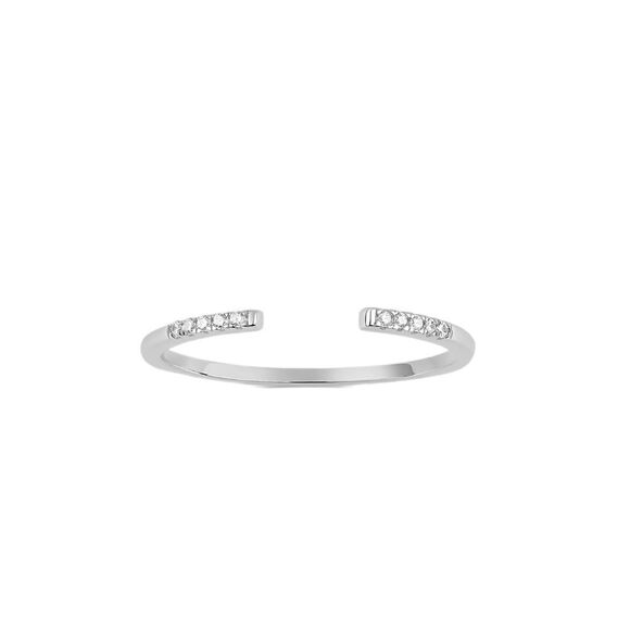 NWT Giani Bernini Cubic Zirconia Cuff Ring in Sterling Silver size 7 - Picture 1 of 2